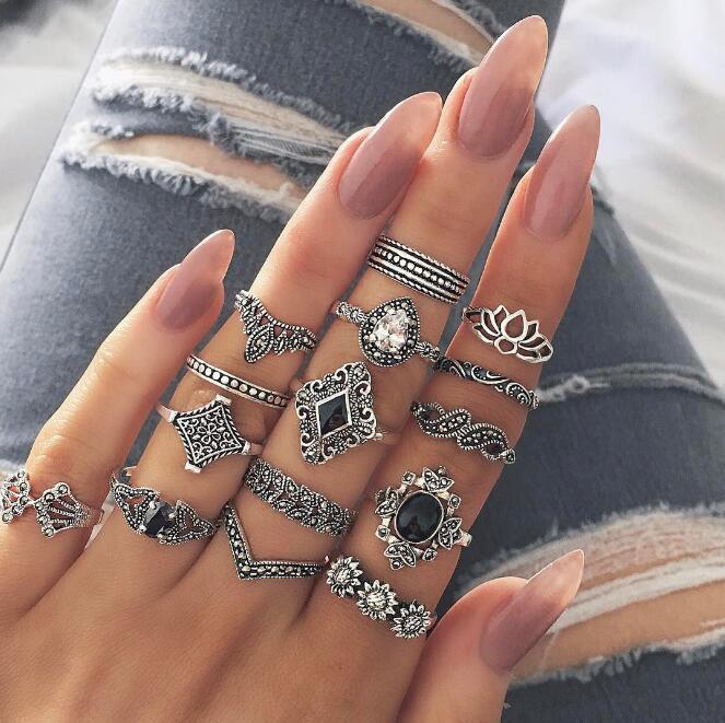 Bohemian retro ring set
