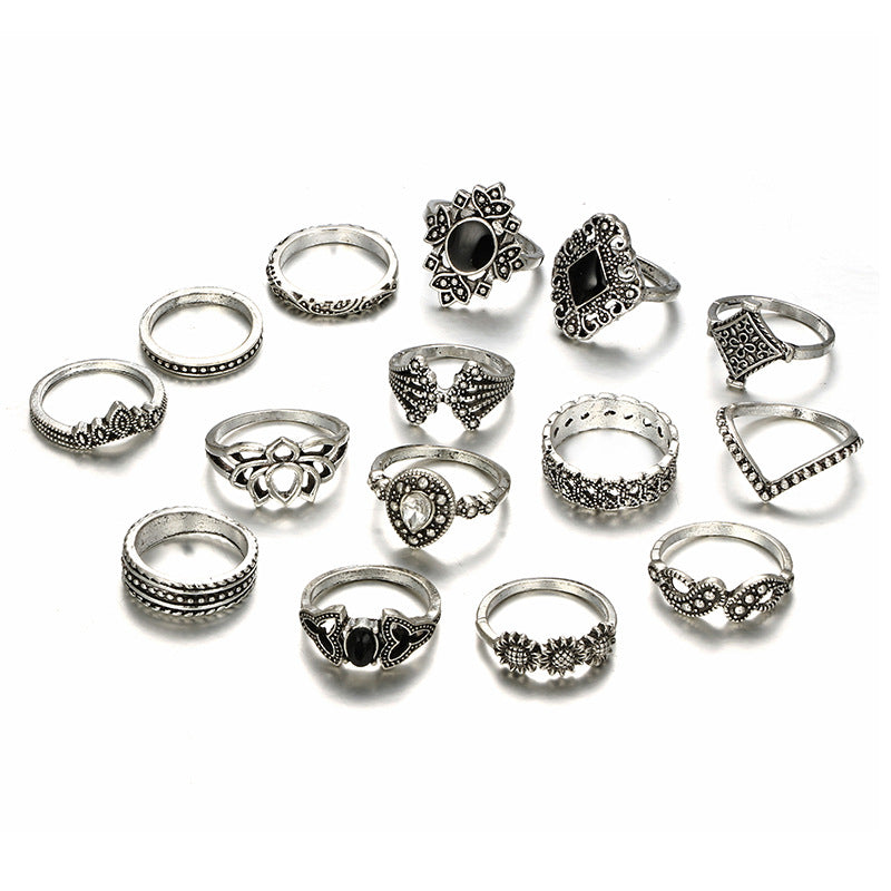 Bohemian retro ring set